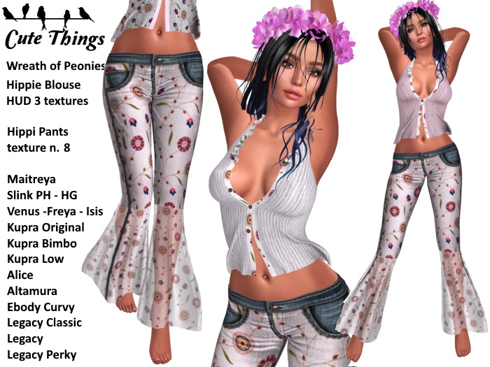 [CT] 8 Hippie Outift Pants + Blouse - ALL colors/texture DEMO