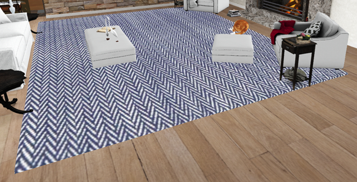 Herringbone Geometric Indigo Rug (mesh) [resizer]