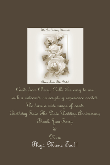 White Rose Save The Date Wedding Card *CHB*