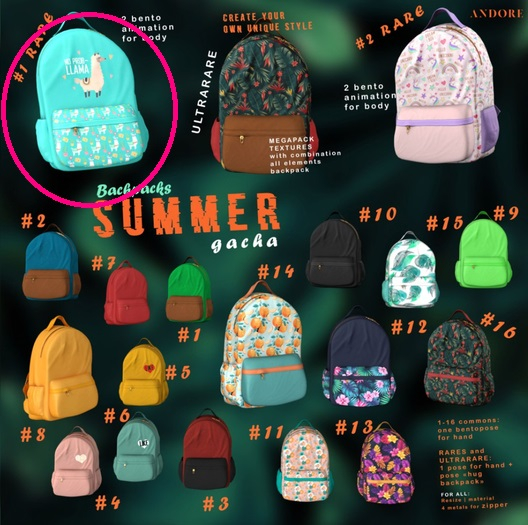 :ANDORE: - gacha - Summer (backpack) #1 RARE