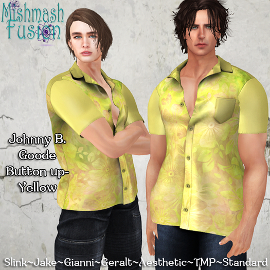 ~*MF*~ Johnny B. Goode Button Up - Yellow (Add or Rez)