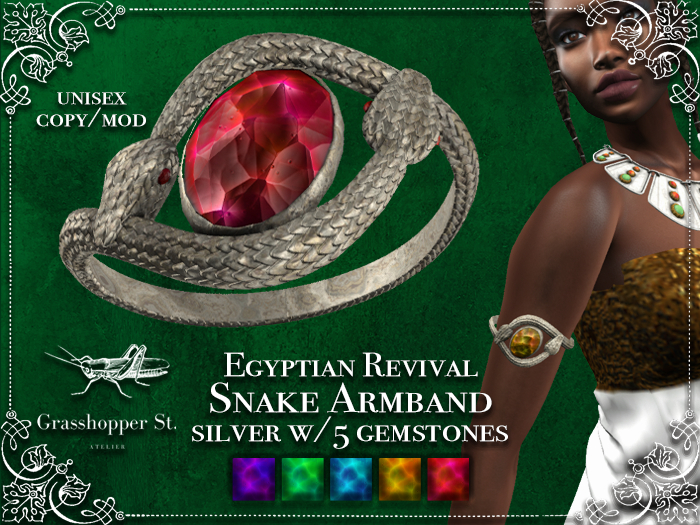 Grasshopper St Snake Armband Silver
