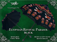 Grasshopper St Egyptian Revival Parasol - Black