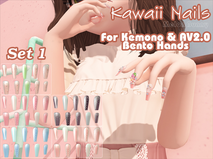 {MB} Kawaii Nails Kemono Set 1