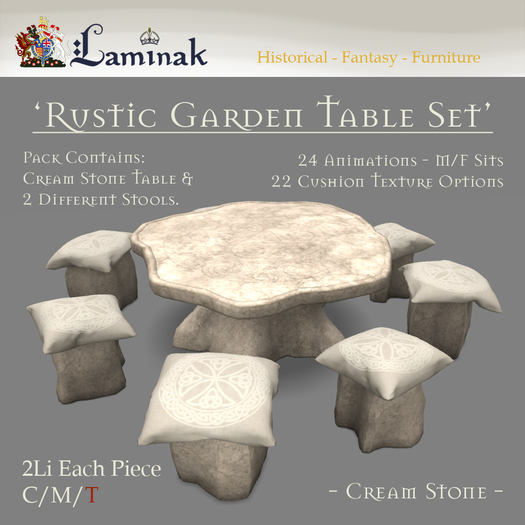 Laminak - Rustic Garden Set - Cream Stone
