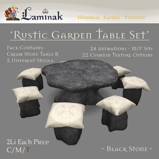 Laminak - Rustic Garden Set - Black Stone