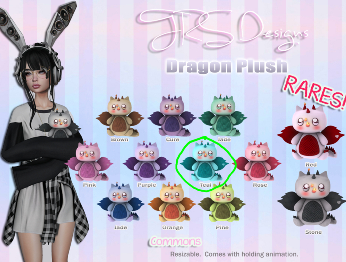 Dragon Plush Common Teal