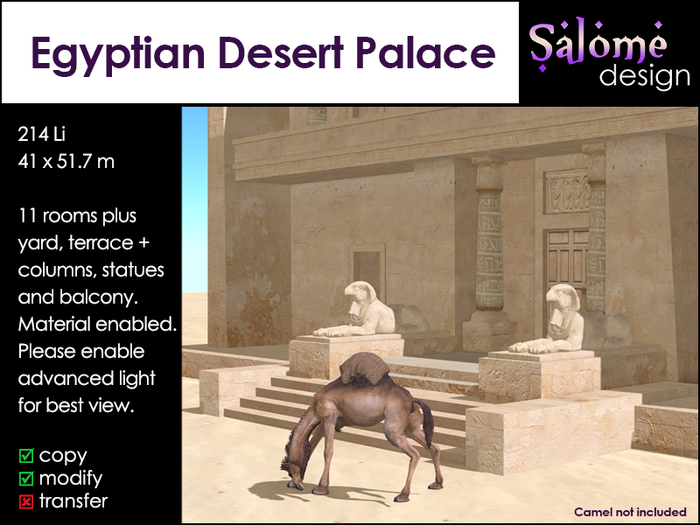 Salome design - Egyptian Desert Palace