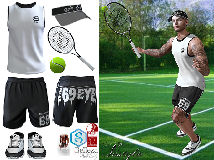 InStyl-Men's Set Tennis -v1 - Pose as A GIFT (for Belleza Jake, Slink Male, Signature Gianni, Legacy)