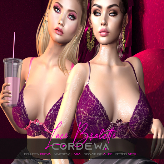 *CORDEWA* LACE BRALETTE GRAPE