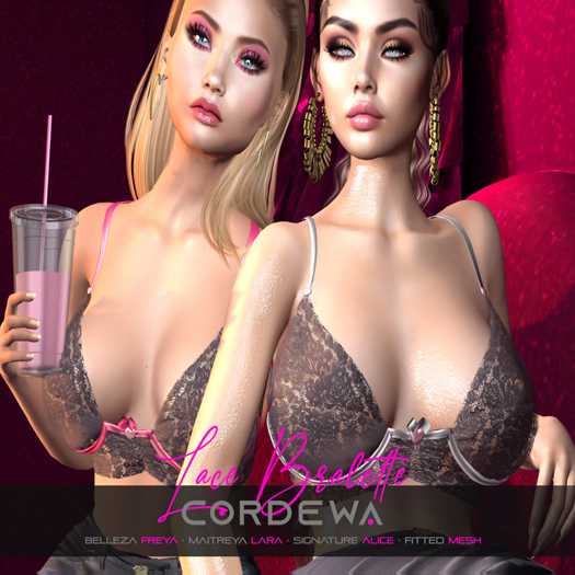 *CORDEWA* LACE BRALETTE GRAY