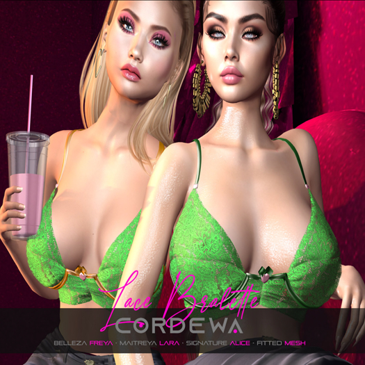 *CORDEWA* LACE BRALETTE GREEN
