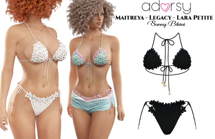 adorsy - Sunny Bikini Dark Black - Maitreya/Legacy/Lara Petite