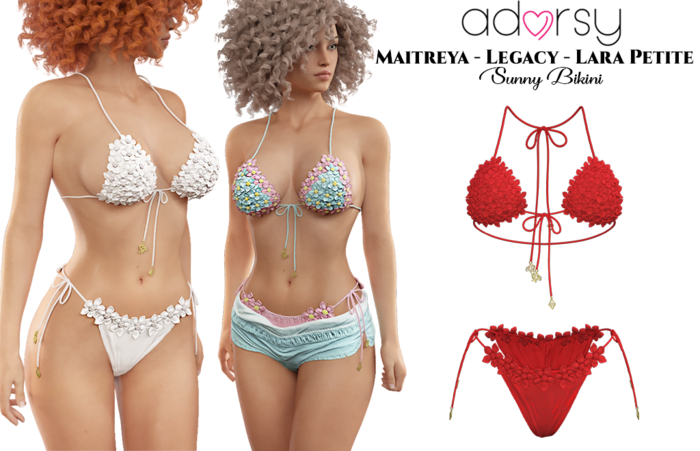 adorsy - Sunny Bikini Deep Red - Maitreya/Legacy/Lara Petite