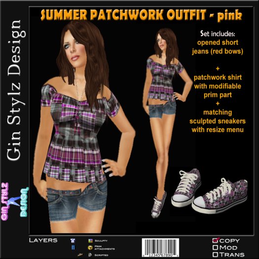 Summer Patchwork Outfit - pink