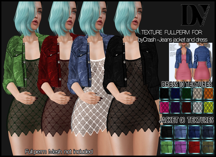 DV- byCrash Full perm mesh-Jeans jacket and dress-TEXTURES