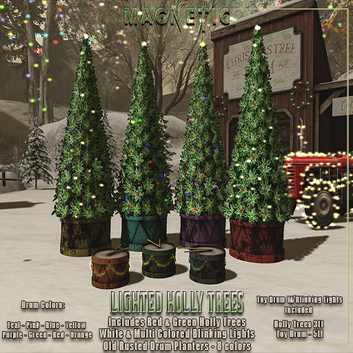 Magnetic - Lighted Holly Trees (ADD ME)