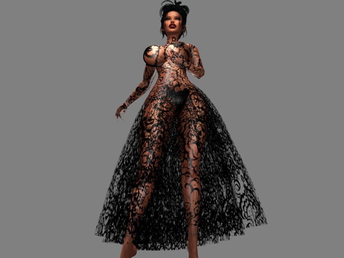*GG* Gown Hot Lace Black Skirt+Outfit BOM