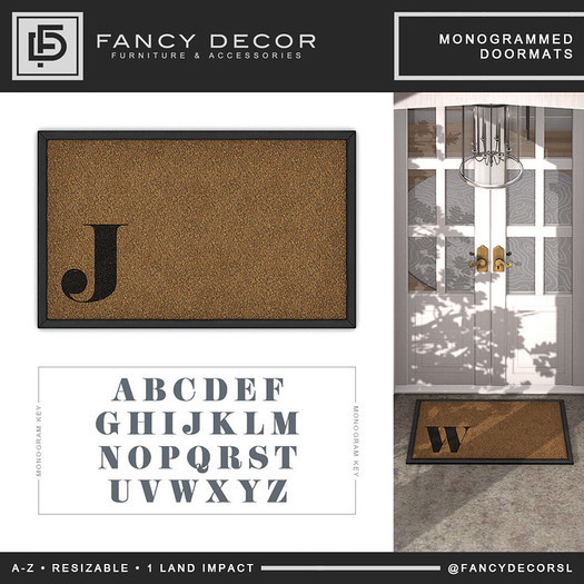 Fancy Decor: Monogrammed Doormat (E)
