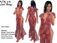 [CT] Cutout Sheer Caftan - RED - Maitreya - Slink - Belleza - Tonic - Ocacin - Volupuous 