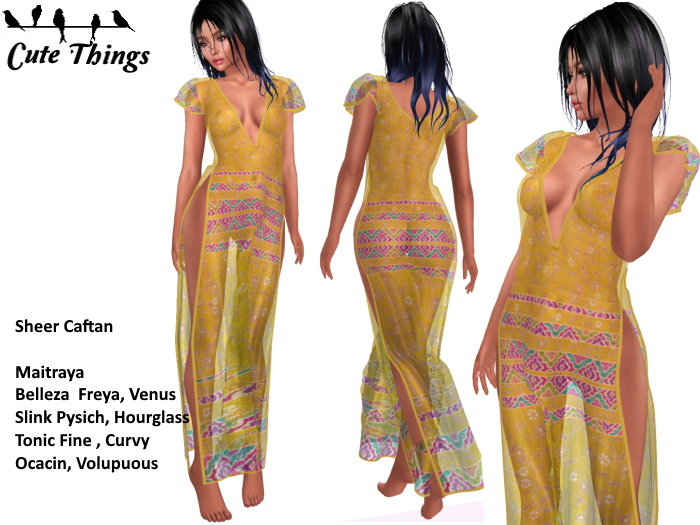 [CT] Cutout Sheer Caftan -  Jellow - Maitreya - Slink - Belleza - Tonic - Ocacin - Volupuous