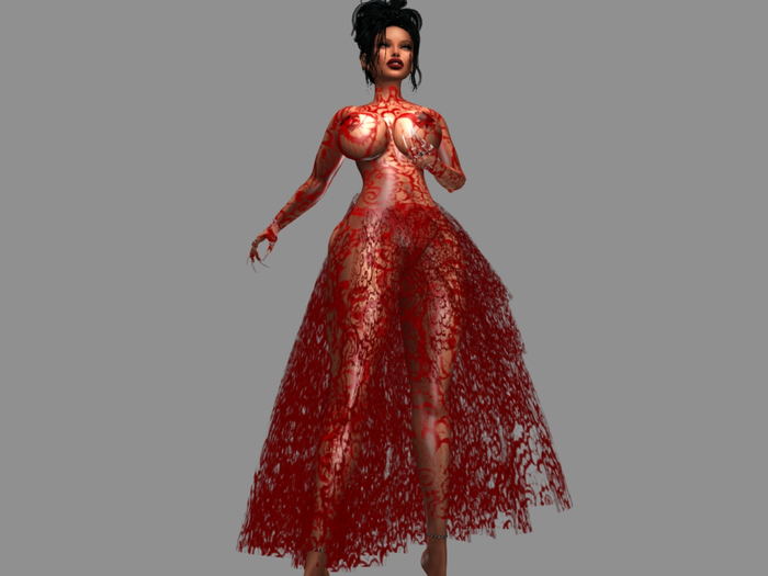 *GG* Gown Hot Lace Red Skirt+Outfit BOM