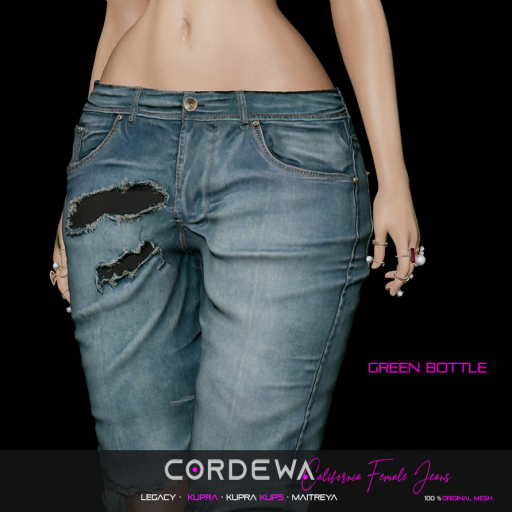 *CORDEWA* CALIFORNIA FEMALE JEANS GREEN
