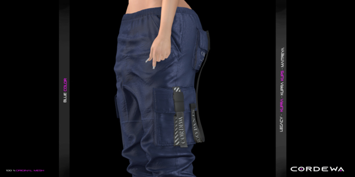 *CORDEWA* CARGO FEMALE PANTS BLUE