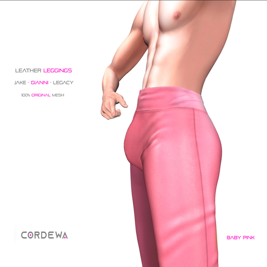 *CORDEWA* HOMME LEATHER LEGGINGS BABY PINK