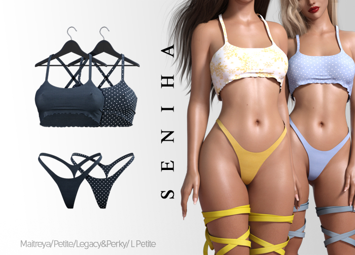 Seniha. Rianna Top&Thong // Dark Blue