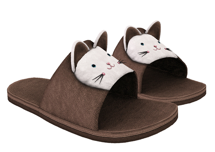 Popicot. Kitty Slippers / Brown