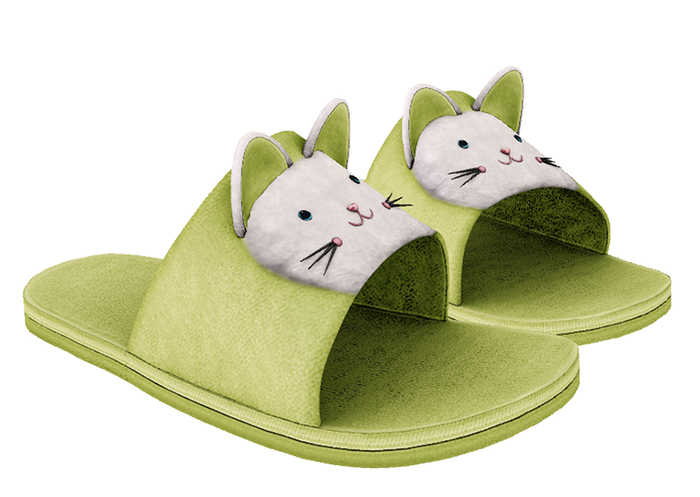 Popicot. Kitty Slippers / Lime