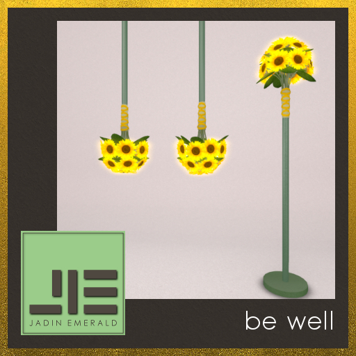Veseo Sunflower Lamps Set, Floor Lamp and Pendant Lamps, Menu Controlled, Light and Glow - C/M (Wear to Unpack) 