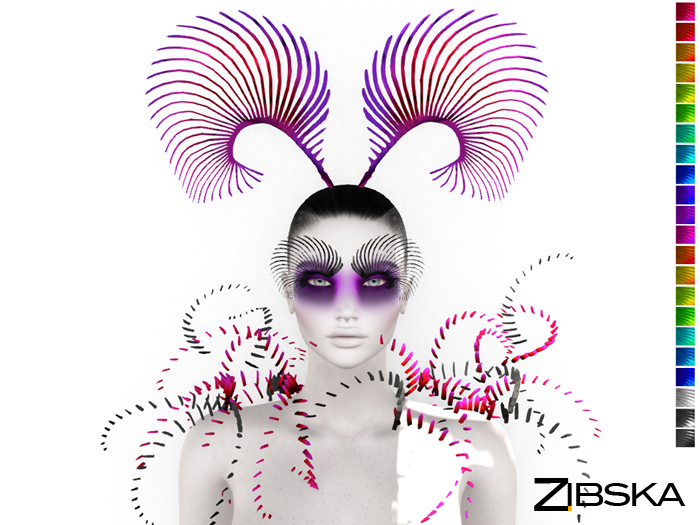 Zibska ~ Rhipicera color change headpiece, brows and collar