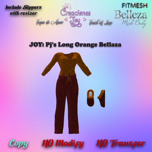 JOY: BELLEZA PJ'S LONG RED ORANGE