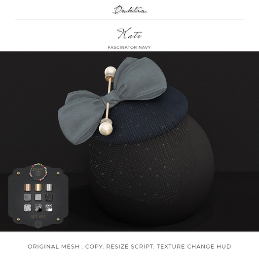 Dahlia - Kate - Fascinator - Navy 