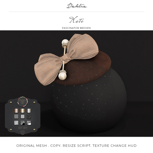 Dahlia - Kate - Fascinator - Brown