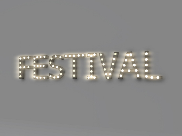 [Px] "FESTIVAL" Illuminated Light Bulbs Sign