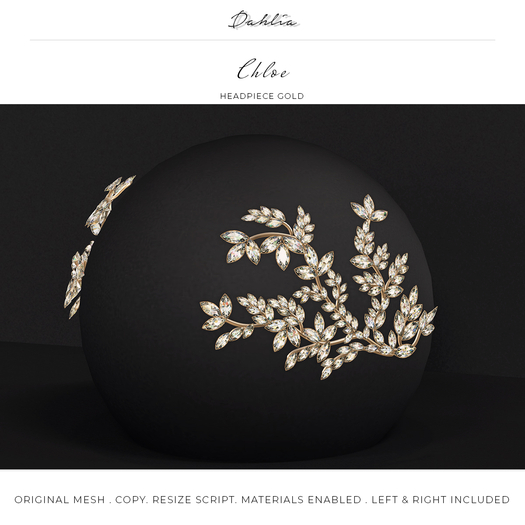 Dahlia - Chloe - Headpiece - Gold  