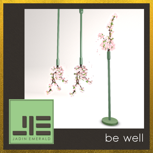 Veseo Cherry Blossoms Lamps Set, Floor Lamp, Pendant Lamps (Color, Light, Glow via Menu) - C/M (Wear to Unpack) 