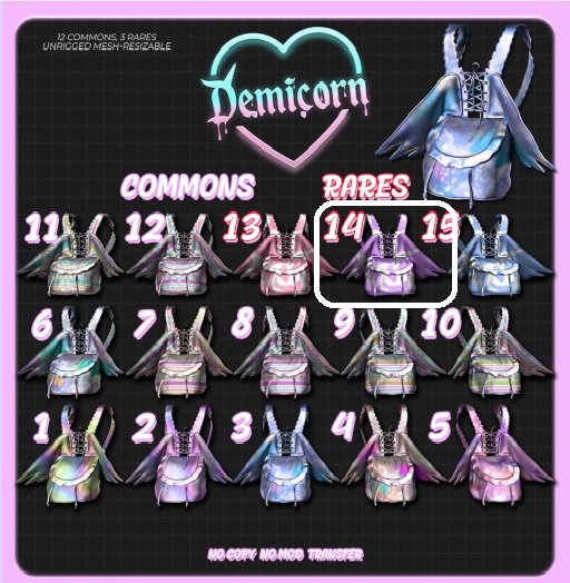 {Demicorn} Angelic Bag - 14 RARE