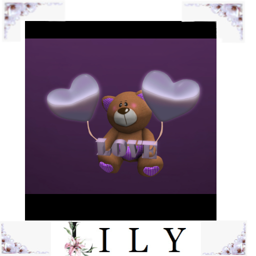  LOVE teddy bear & Lavender balloons