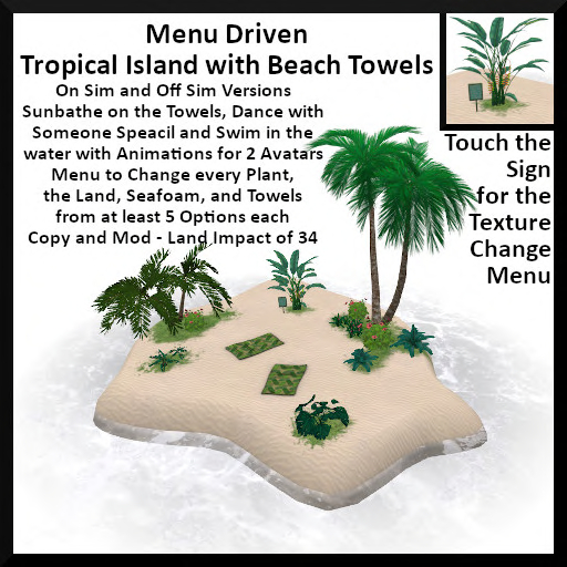 Menu Drive Tropical Island with Beach Towels