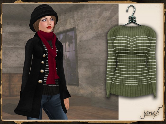 JANE - convict sweater.avocado