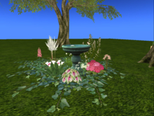 Birdbath Flower garden