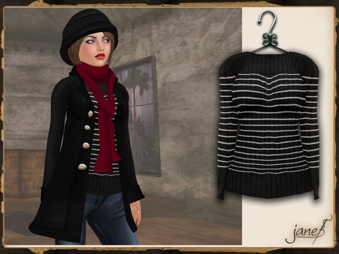 JANE - convict sweater.raven