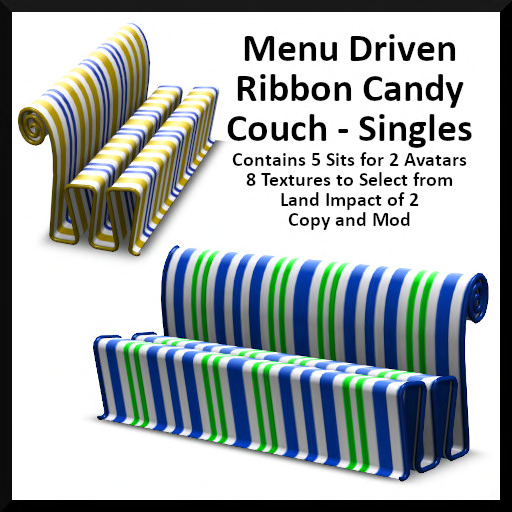 Menu Driven Ribbon Candy Couch - Singles