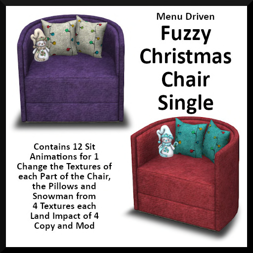 Menu Driven Fuzzy Christmas Chair - Single