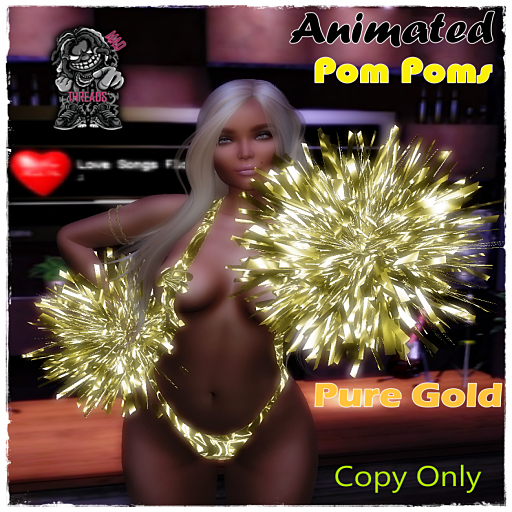 [MAD]  Pure Gold Animated Pom Poms