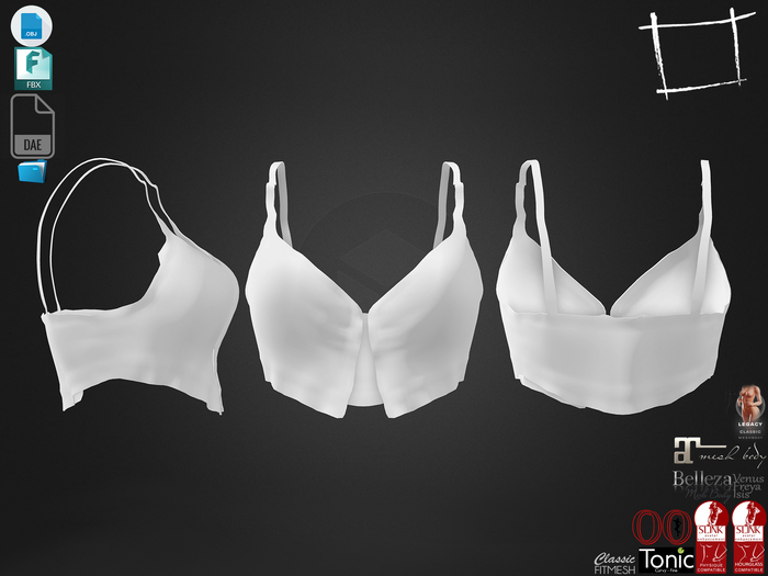 Dae Obj FBX For Women's Mini Vest Top Slink, Maitreya, Belleza, Tonic, Legacy,